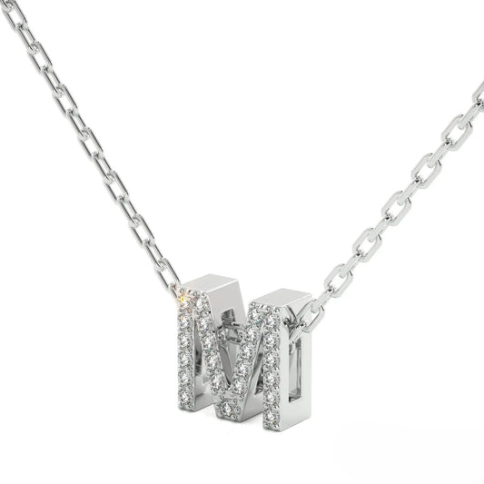 14K Diamond Initial Necklace Dainty Letter Gold Custom Personalized Christmas Gift