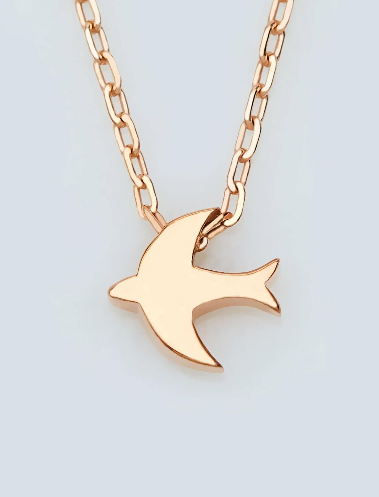 14K Gold Swallow Necklace | Solid Bird | Dainty | Tiny | Animal Pendant | Handmade Jewelry