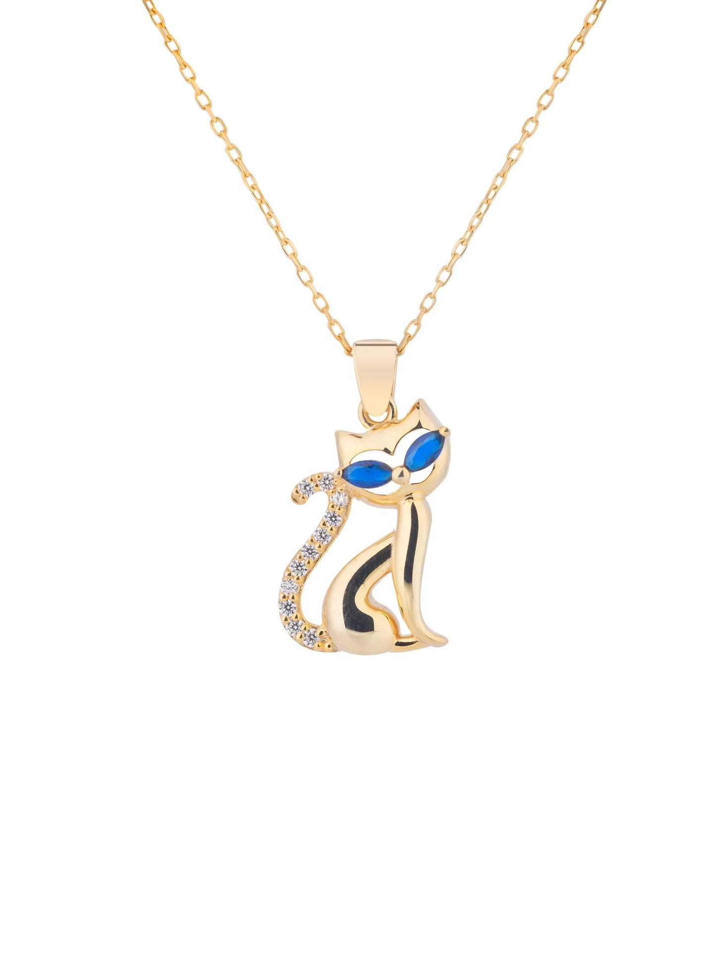 Birthstone Cat Necklace Silver Animal Pendant Marquise Cut Personalized Pet Jewelry Minimalist Lovers Gift