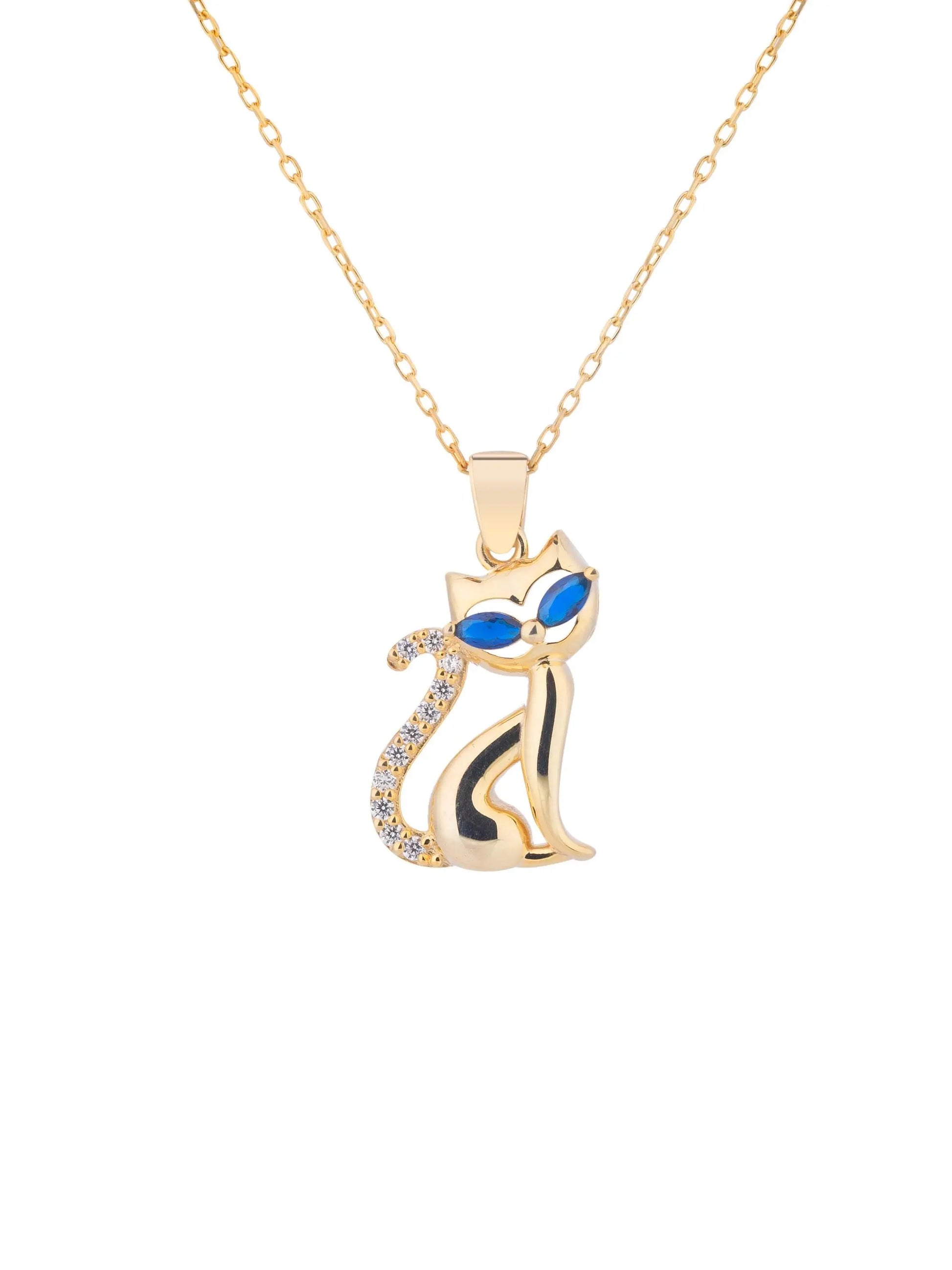 Birthstone Cat Necklace Silver Animal Pendant Marquise Cut Personalized Pet Jewelry Minimalist Lovers Gift