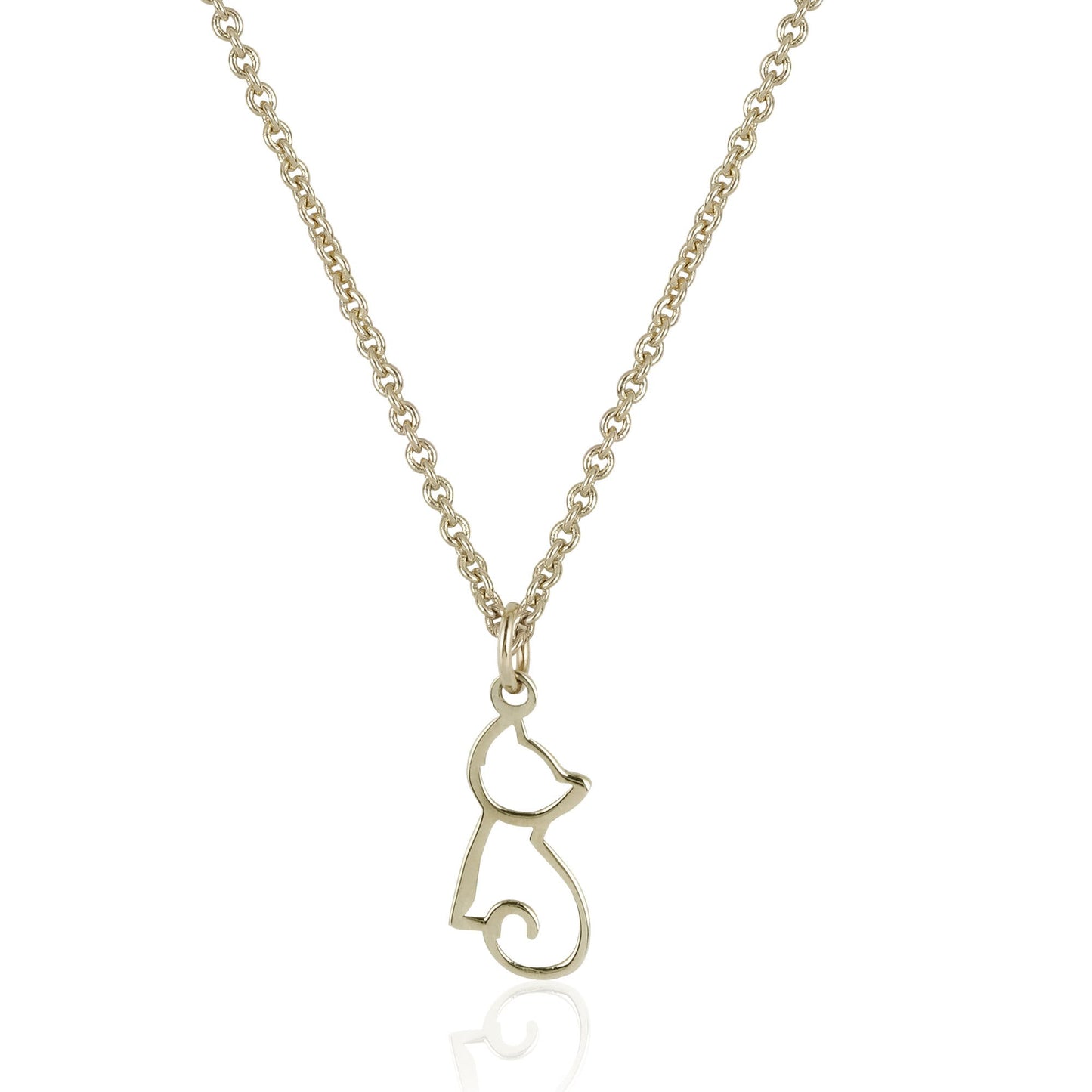 Cat Pendant 14K Solid Gold | Dainty Necklace | Themed Gift | Charm | Lovers | Memorial