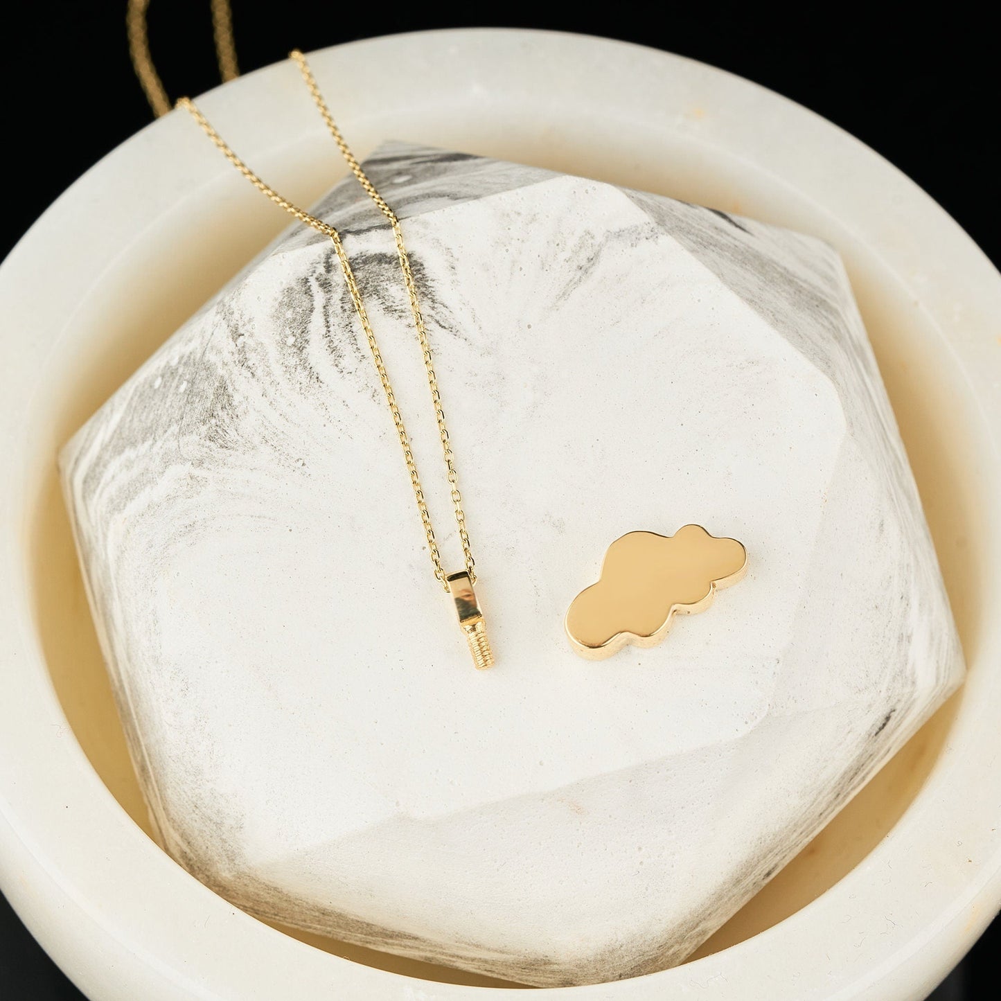 Cloud Urn Necklace 925 Sterling Silver Custom Cremation Jewelry Human Ashes Pendant Memorial Ash Holder for Pets