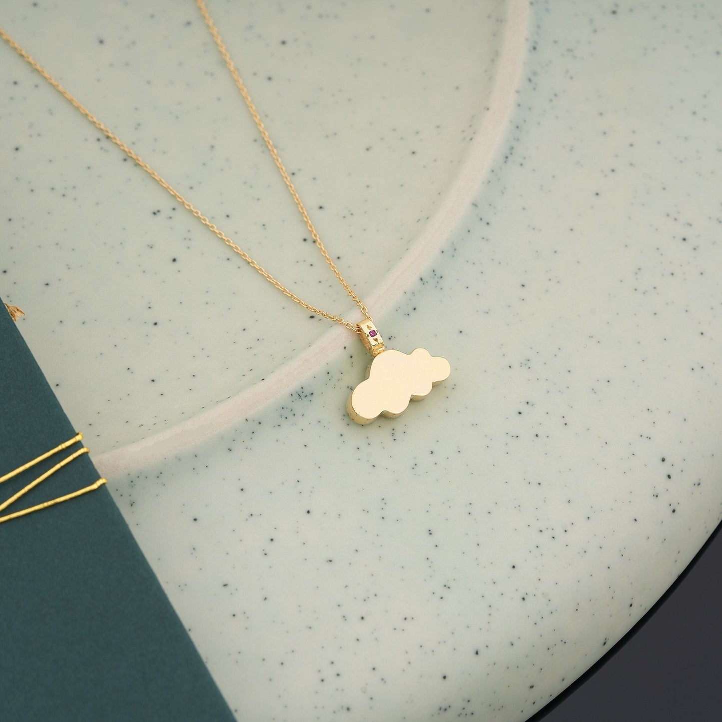 Cloud Urn Necklace Birthstone Silver Cremation Jewelry Custom Pendant for Human Pet Ashes Loss Gift