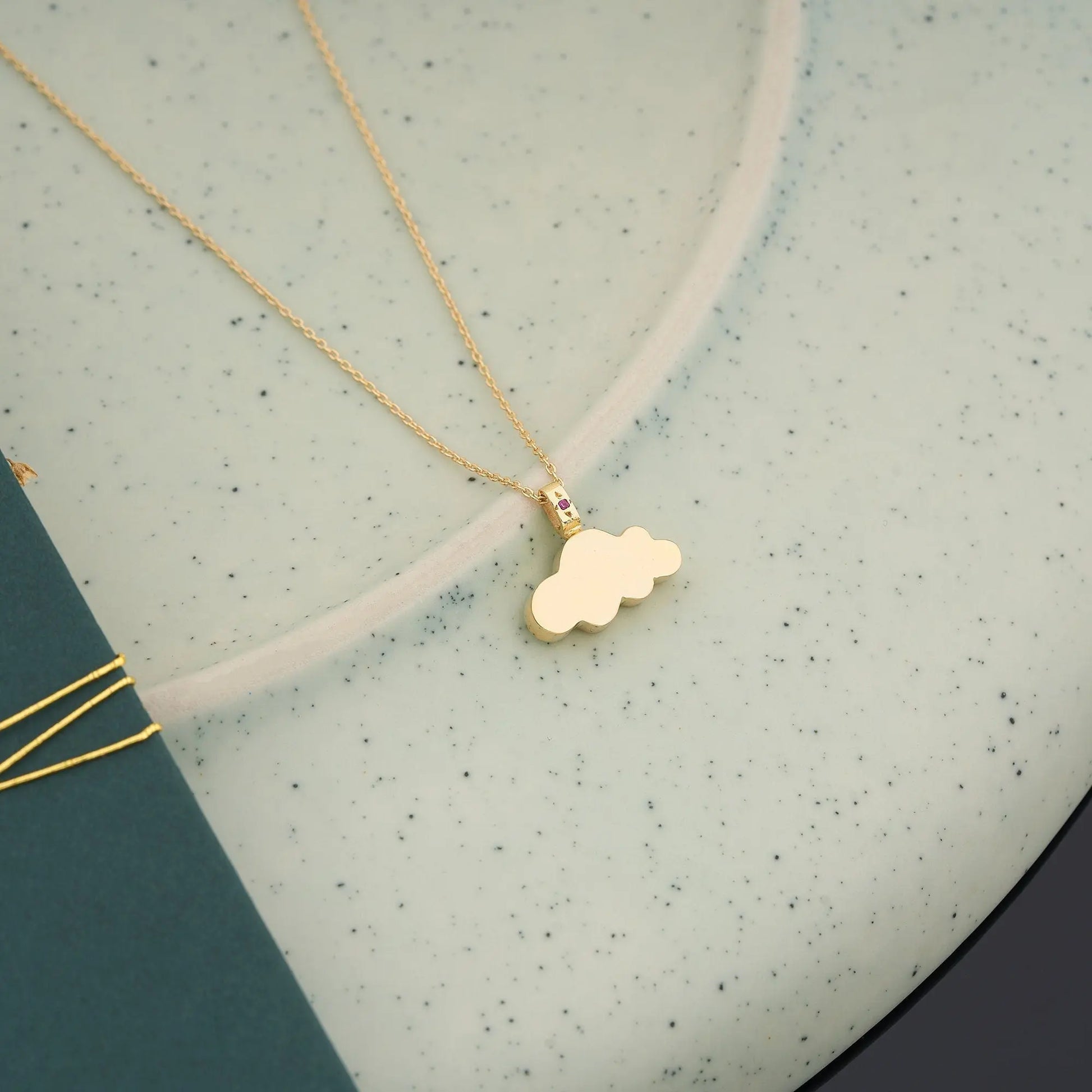 Cloud Urn Necklace Birthstone Silver Cremation Jewelry Custom Pendant for Human Pet Ashes Loss Gift