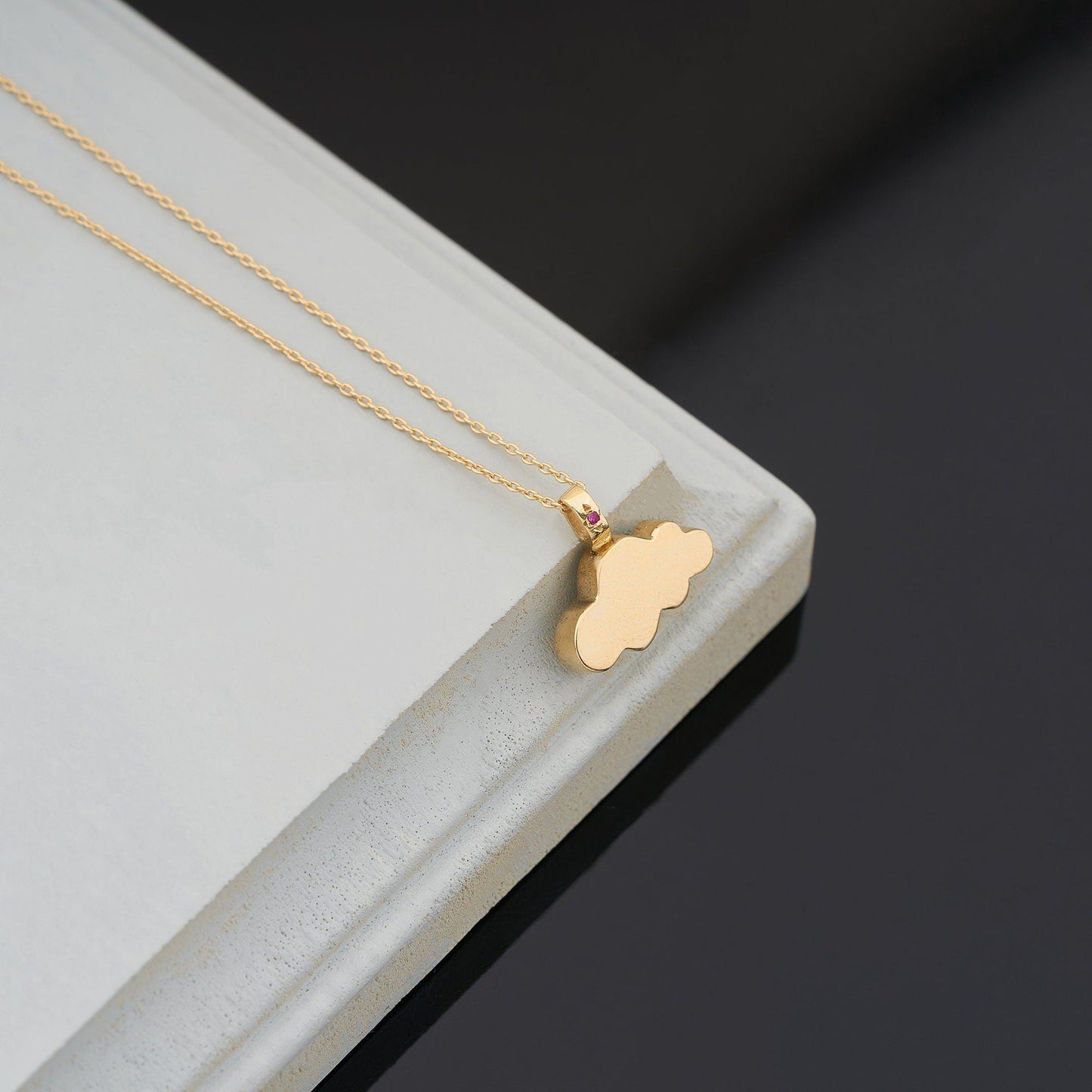 Cloud Urn Necklace Birthstone Silver Cremation Jewelry Custom Pendant for Human Pet Ashes Loss Gift