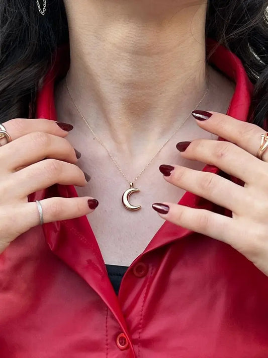 Crescent Moon Urn Necklace for Ashes Silver Cremation Pendant Pet Memorial Keepsake Ash