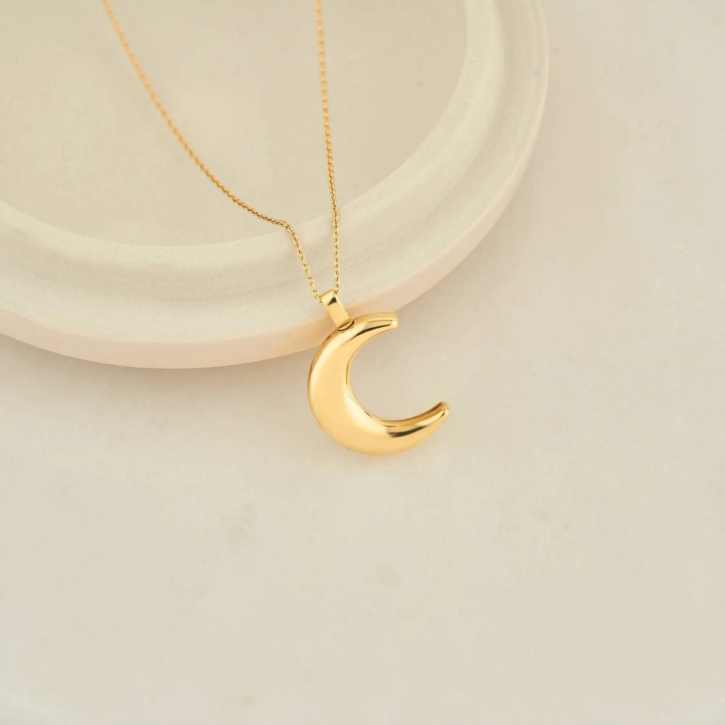 Crescent Moon Urn Necklace for Ashes Silver Cremation Pendant Pet Memorial Keepsake Ash