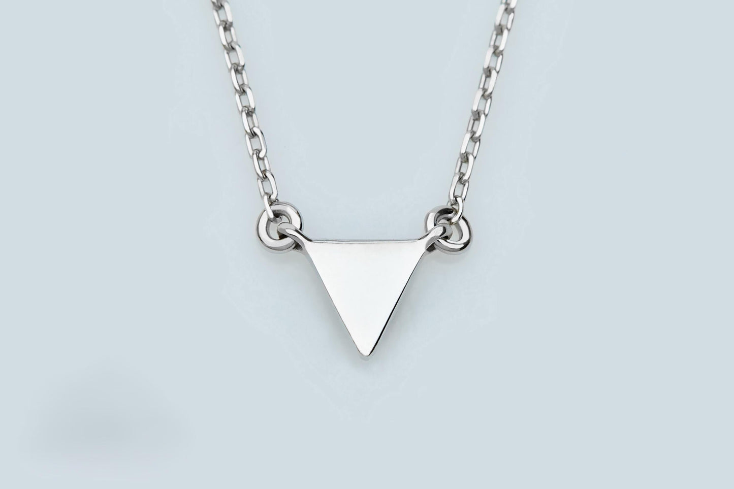 Dainty Triangle Necklace in 14k Solid Gold Simple Geometric Pendant Delicate Jewelry Great for Stacking or Birthday Gift