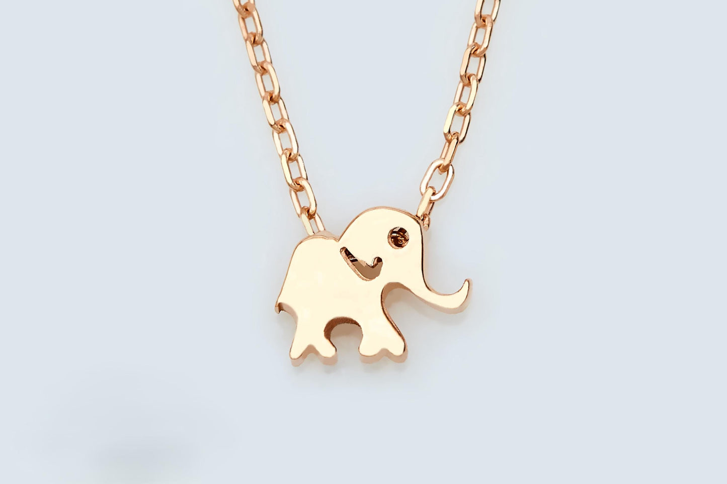 Gold Elephant Necklace | 14k Dainty Minimalist Jewelry | Ideal Animal Pendant Gift for 16th Birthday or Christmas