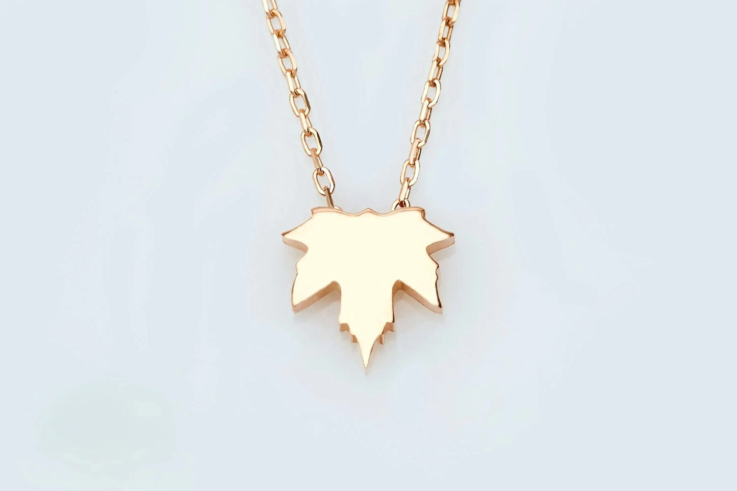 Gold Maple Leaf Pendant Necklace in 14k | Minimalist Dainty Leaf Jewelry | Perfect for Fall Style