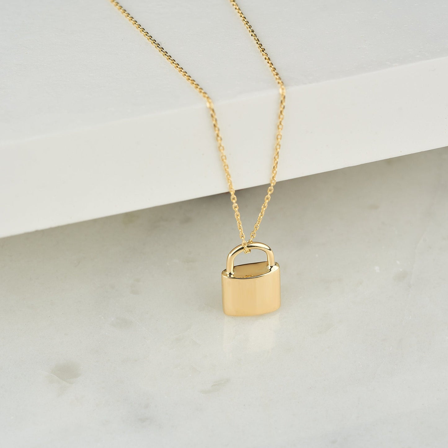 Gold Padlock Urn Necklace for Ashes Personalized 14K Lock Mom & Dad Loss Memorial Pet