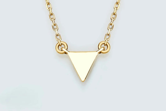 Dainty Triangle Necklace in 14k Solid Gold Simple Geometric Pendant Delicate Jewelry Great for Stacking or Birthday Gift