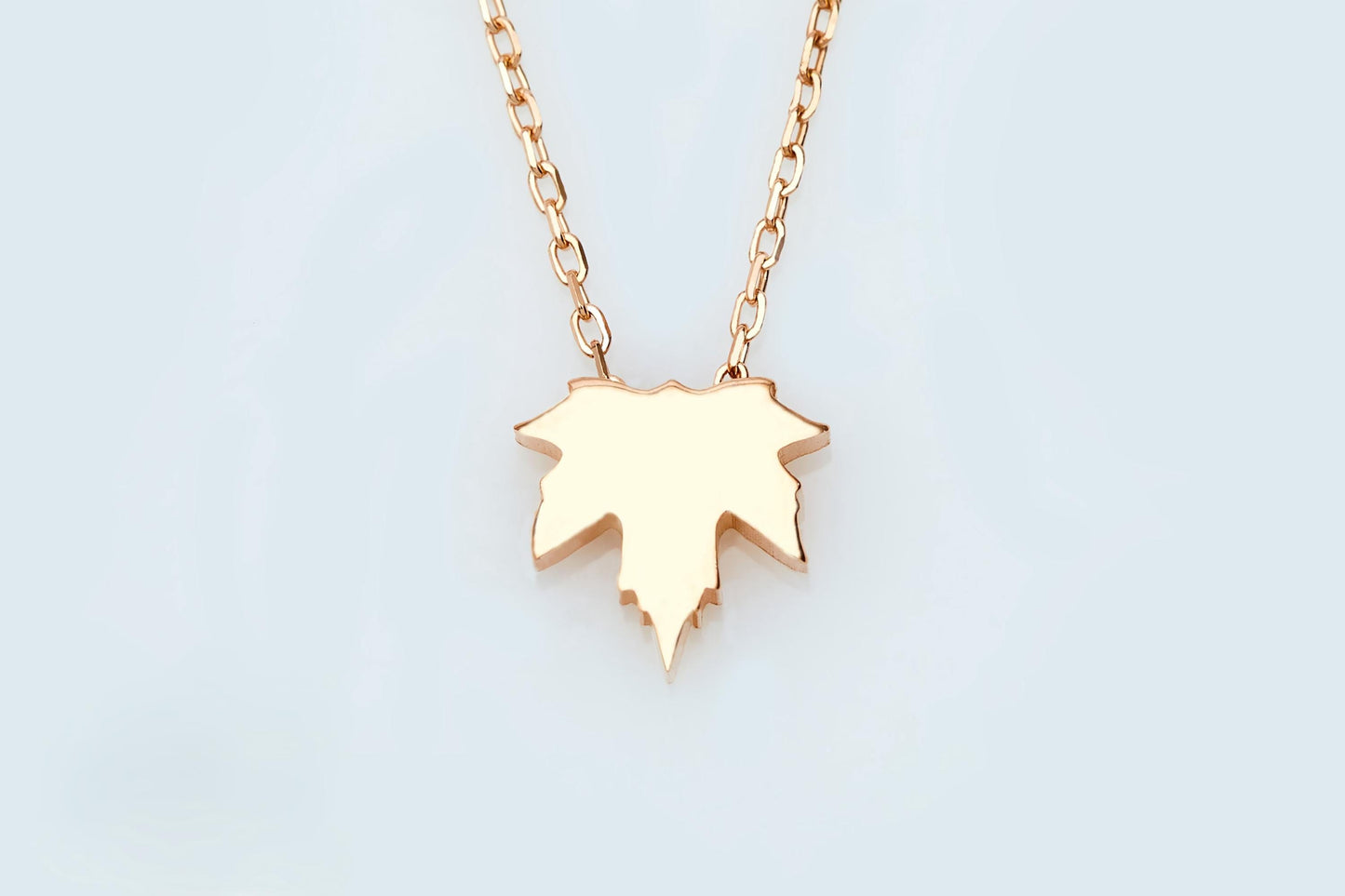 Gold Maple Leaf Pendant Necklace in 14k | Minimalist Dainty Leaf Jewelry | Perfect for Fall Style
