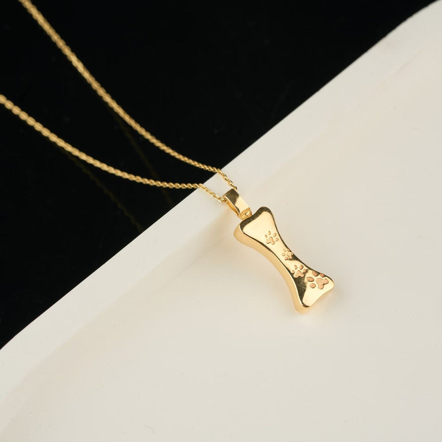 Personalized Ash Holder Bone Pendant Sterling Silver Pet Ashes Necklace Gold Cremation Dog Loss Jewelry