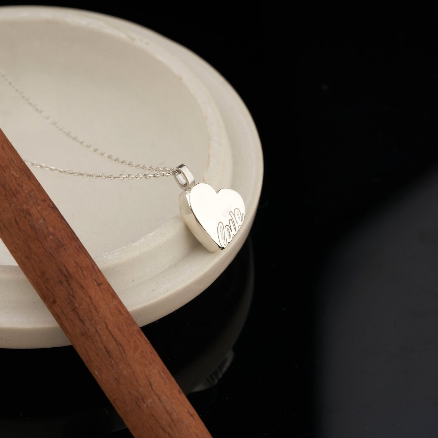 Silver Heart Urn Necklace for Ashes Cremation Jewelry Pet or Human Women Pendant Memorial Loss Gift