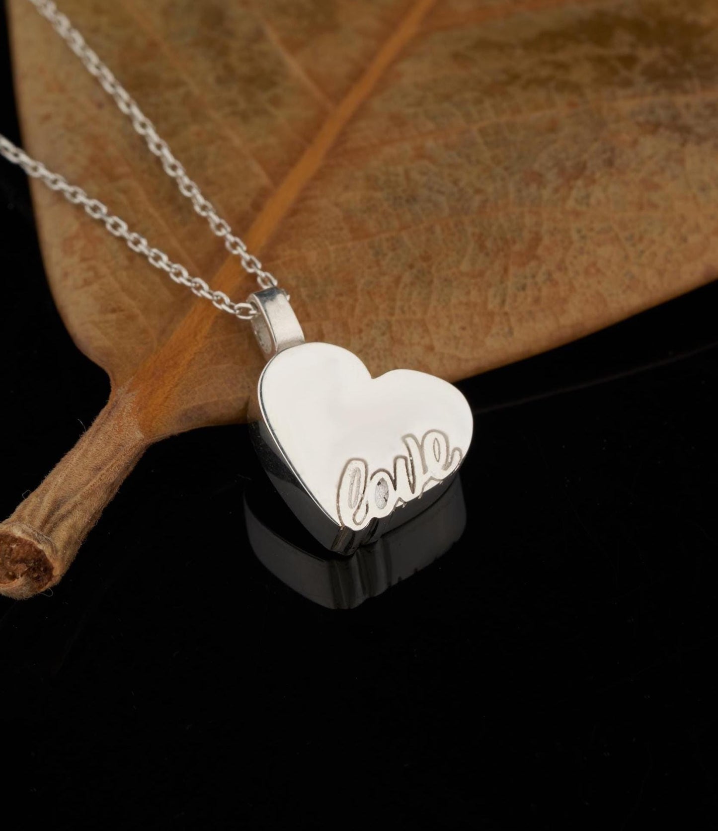 Silver Heart Urn Necklace for Ashes Cremation Jewelry Pet or Human Women Pendant Memorial Loss Gift