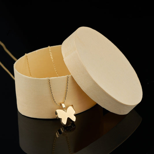 14K Butterfly Urn Gold Necklace for Ashes Personalized Ash Holder Mom&Dad Loss Memorial Keepsake Pendant
