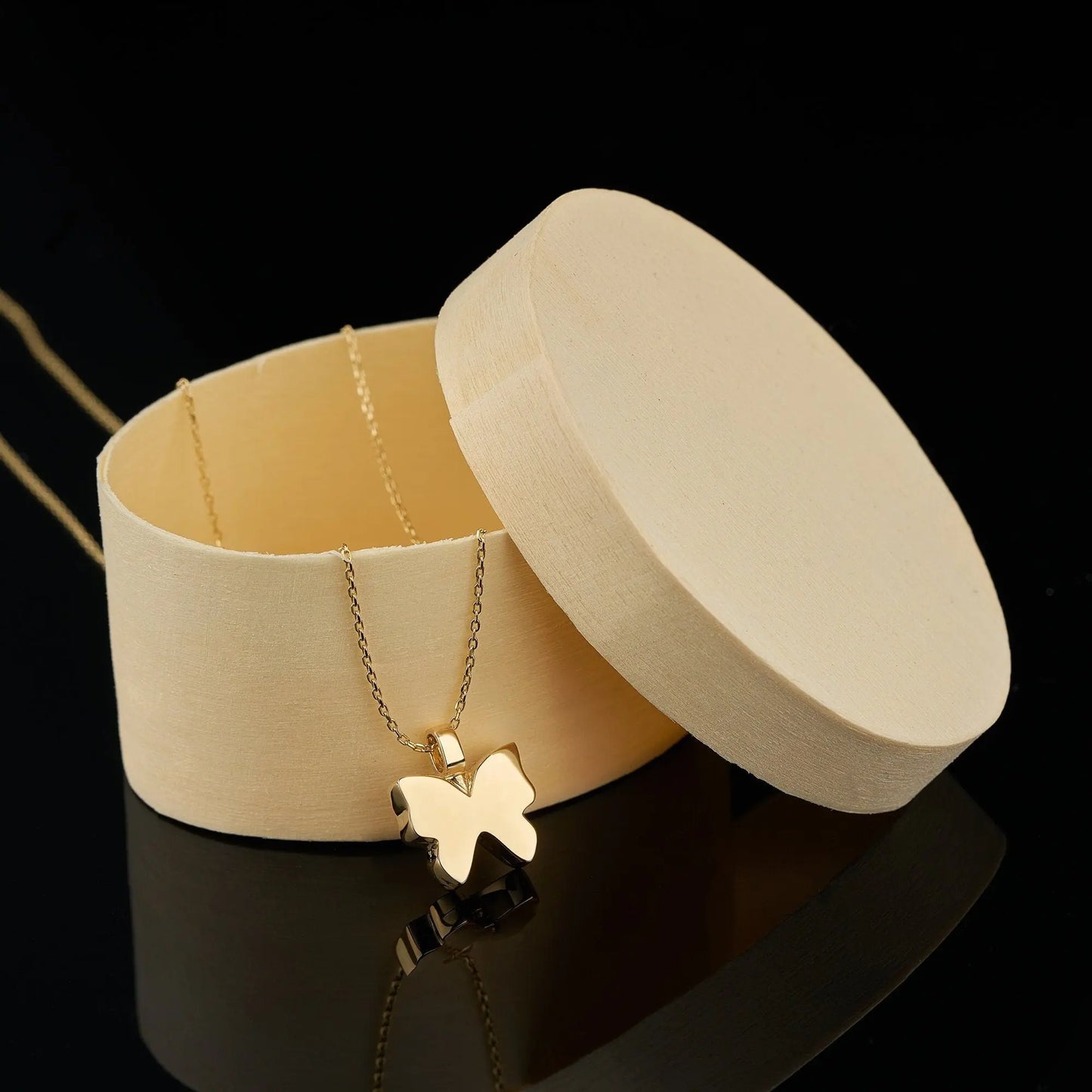 14K Butterfly Urn Gold Necklace for Ashes Personalized Ash Holder Mom&Dad Loss Memorial Keepsake Pendant