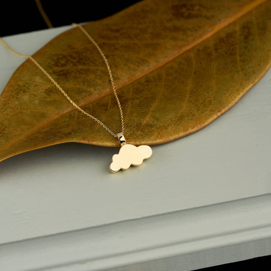 Personalized Gold Cloud Urn Necklace for Ashes 14K Cremation Mom&Dad Loss Ash Holder Pendant Memorial