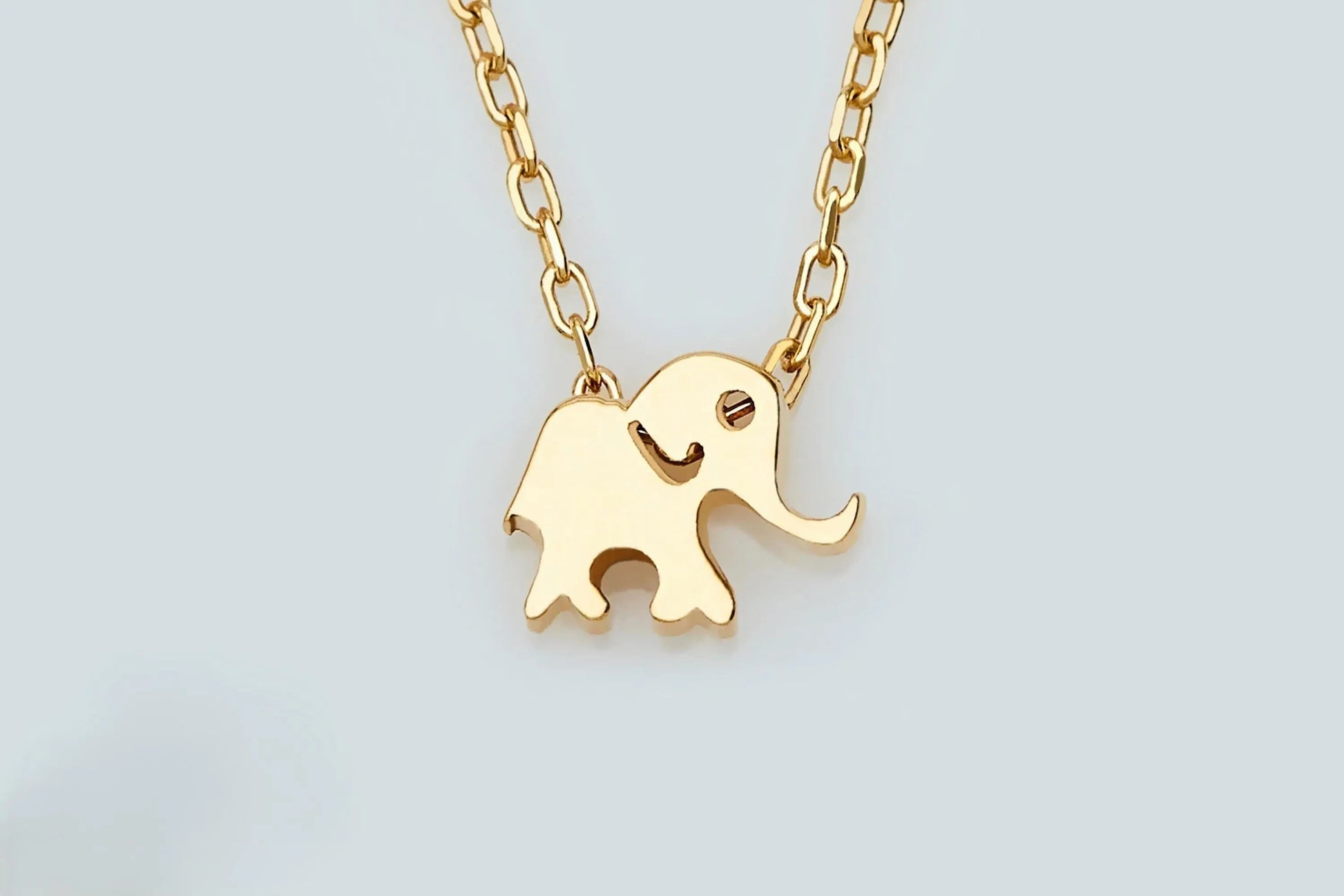 14k Gold Elephant Pendant Necklace | Simple Dainty Animal Jewelry | Perfect Christmas or 16th Birthday Gift