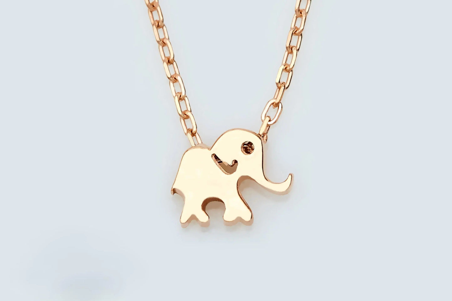 Gold Elephant Necklace | 14k Dainty Minimalist Jewelry | Ideal Animal Pendant Gift for 16th Birthday or Christmas