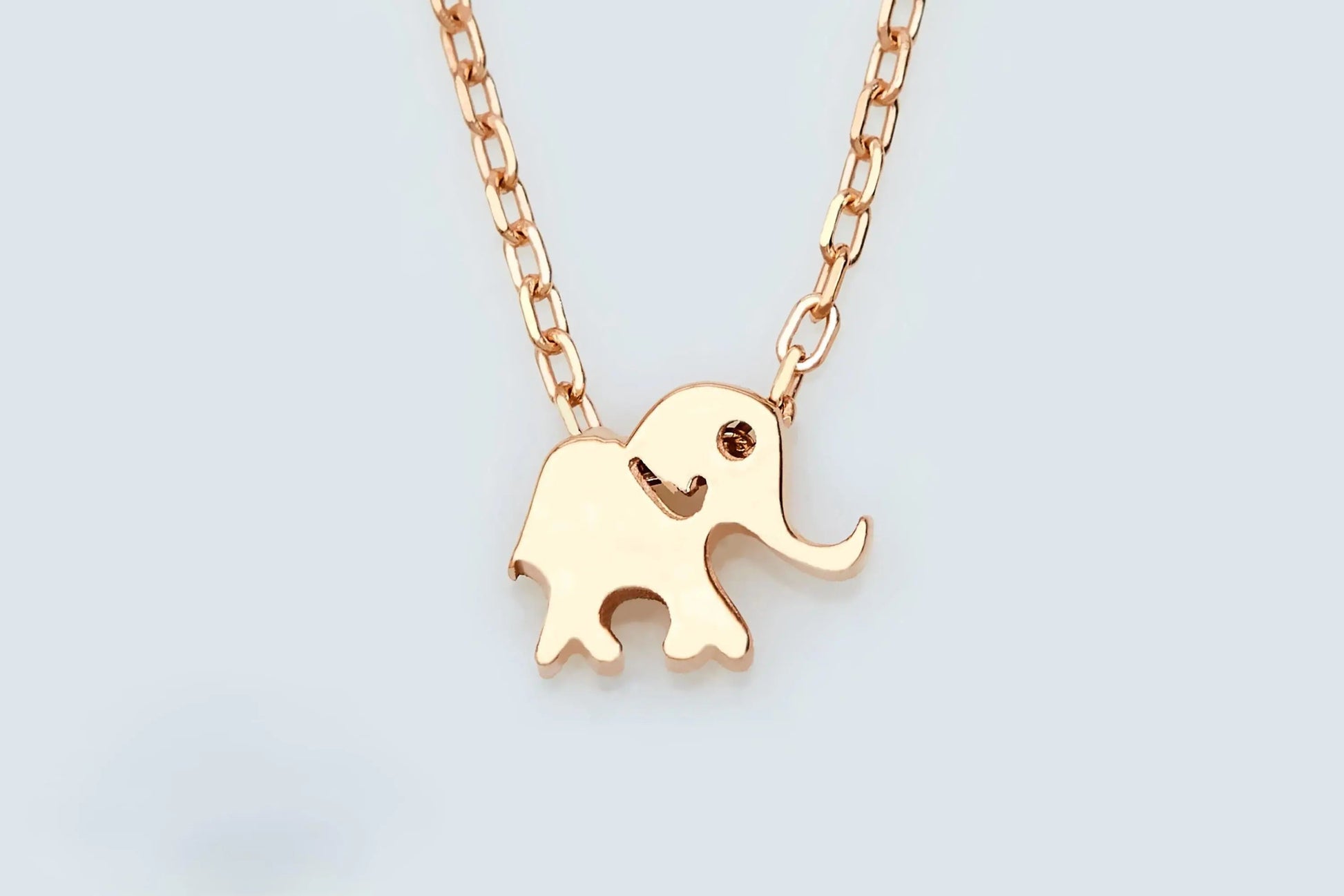 Gold Elephant Necklace | 14k Dainty Minimalist Jewelry | Ideal Animal Pendant Gift for 16th Birthday or Christmas