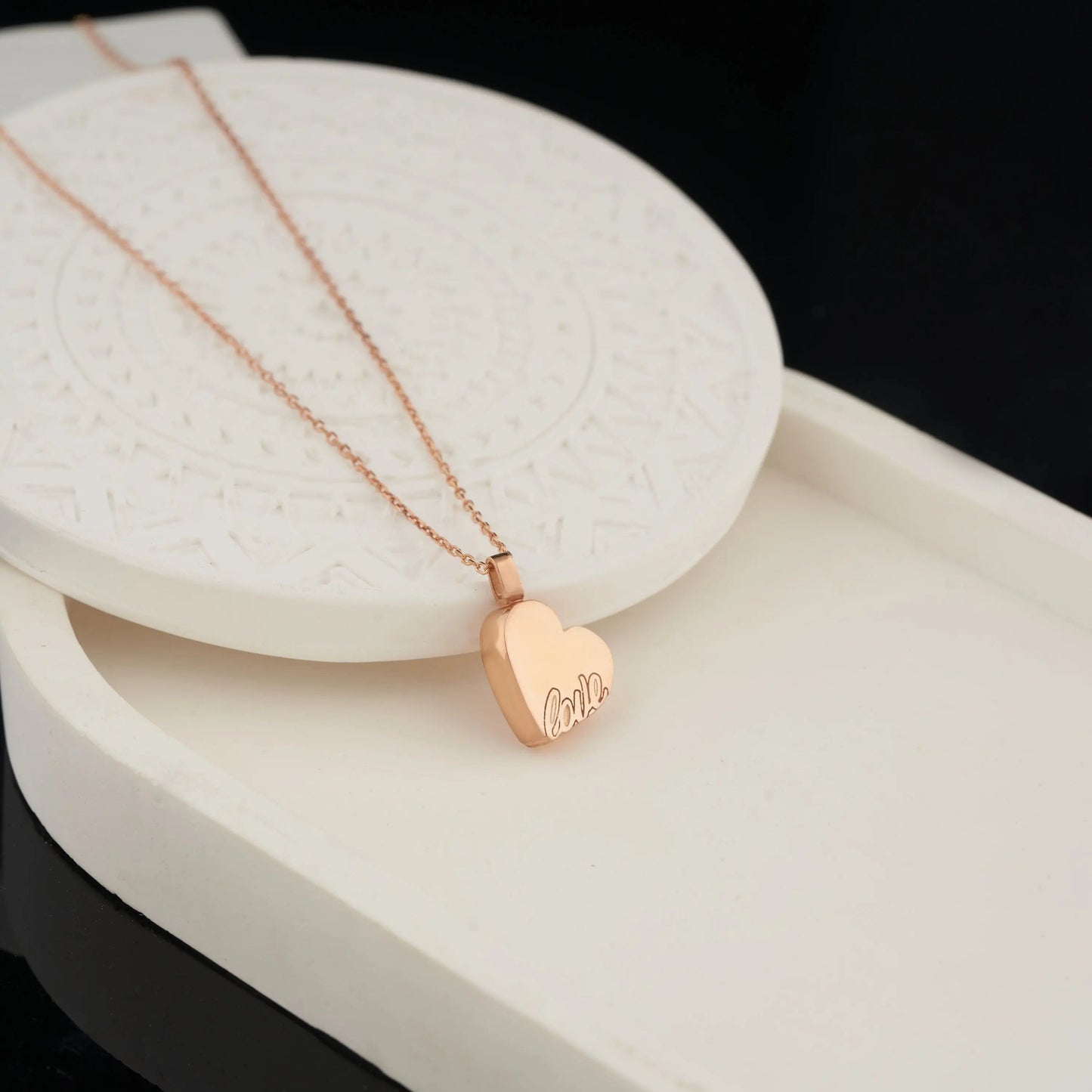 14K Gold Heart Cremation Urn Necklace Custom Engraved Memorial Jewelry Ash Holder Pendant Dad Mom Ashes