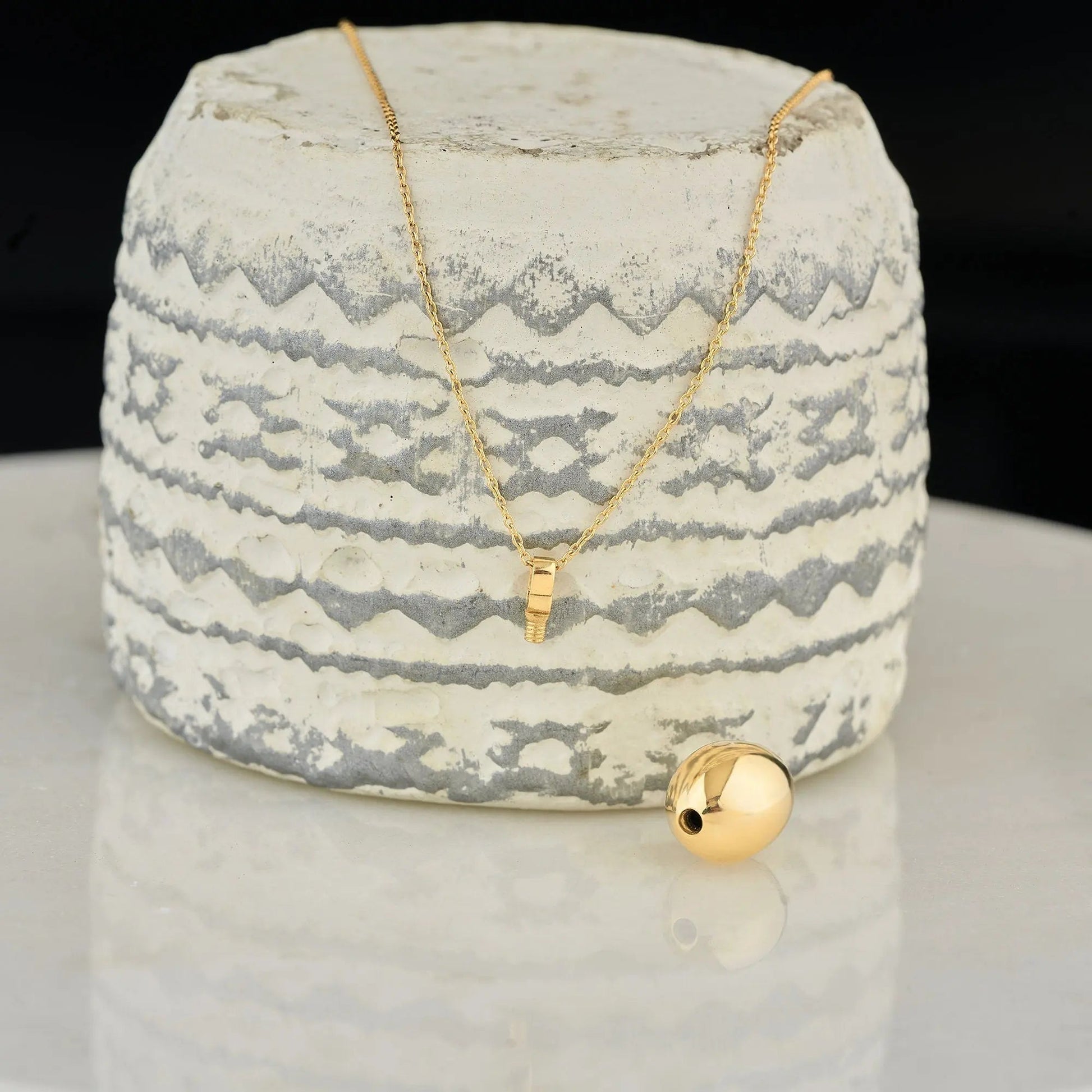 Cremation Urn Necklace 14K Solid Gold Pendant, Personalized Necklace for Ashes, Mom&Dad Loss Necklace, Memorial Necklace, Pet Ashes Necklace