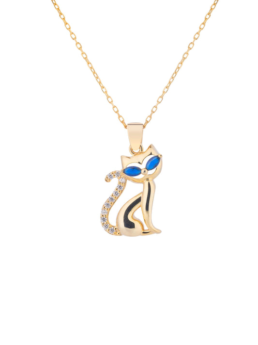Birthstone Cat Necklace Silver Animal Pendant Marquise Cut Personalized Pet Jewelry Minimalist Lovers Gift
