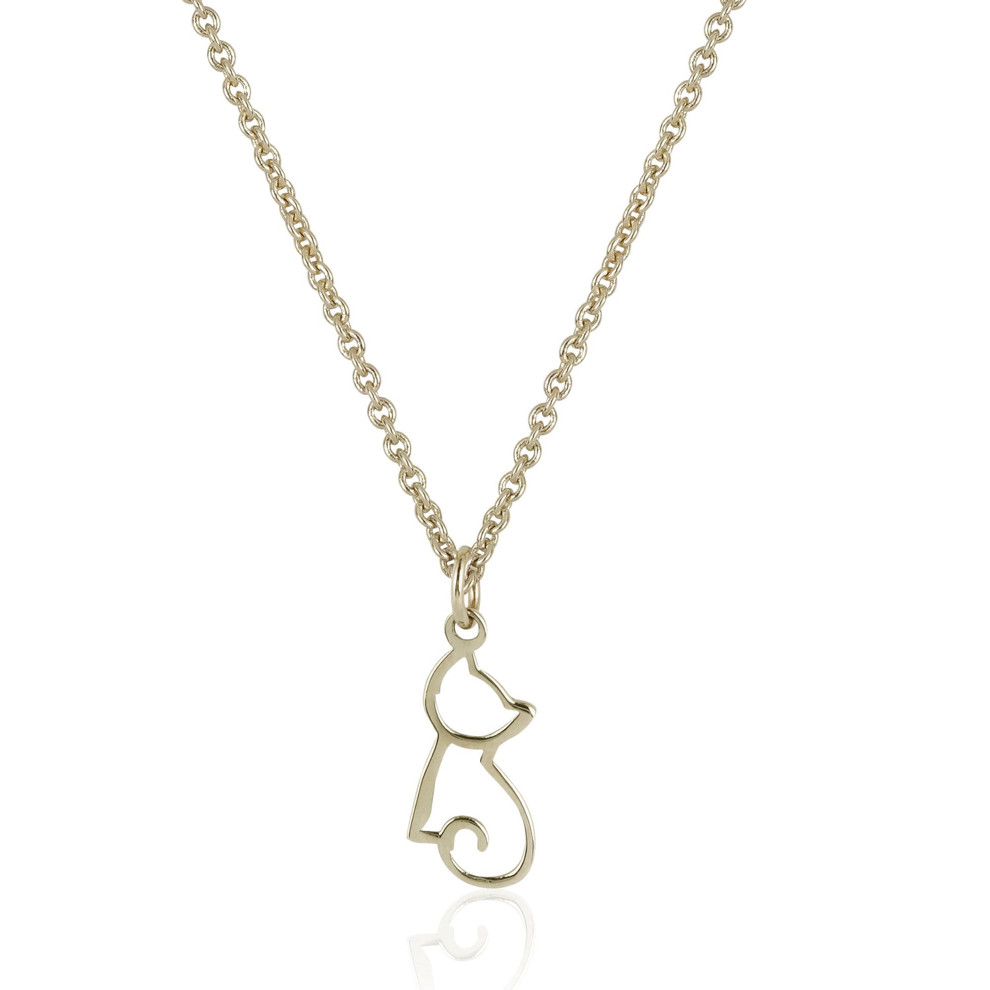 Cat Pendant 14K Solid Gold | Dainty Necklace | Themed Gift | Charm | Lovers | Memorial