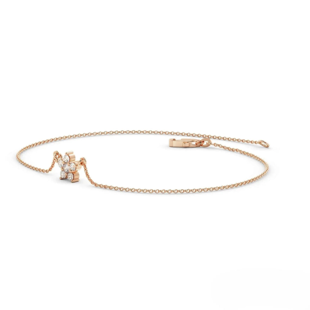Delicate rose gold chain necklace with crystal-studded M pendant for elegant styling