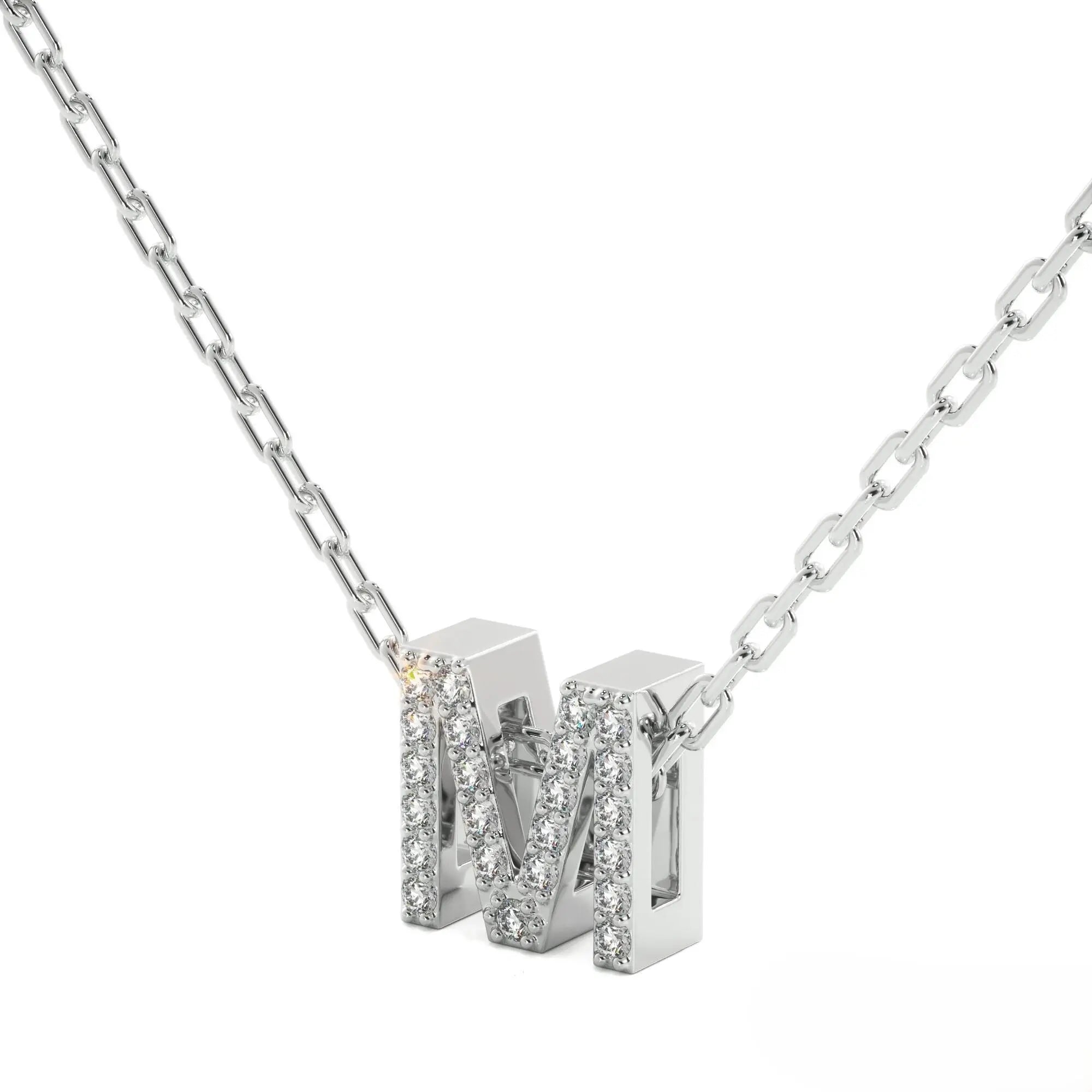 14K Diamond Initial Necklace Dainty Letter Gold Custom Personalized Christmas Gift