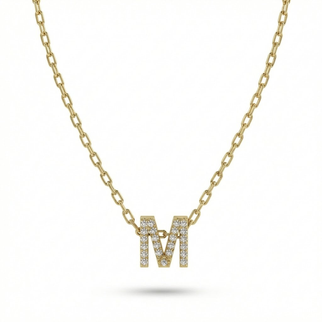 Dainty Diamond Initial Necklace