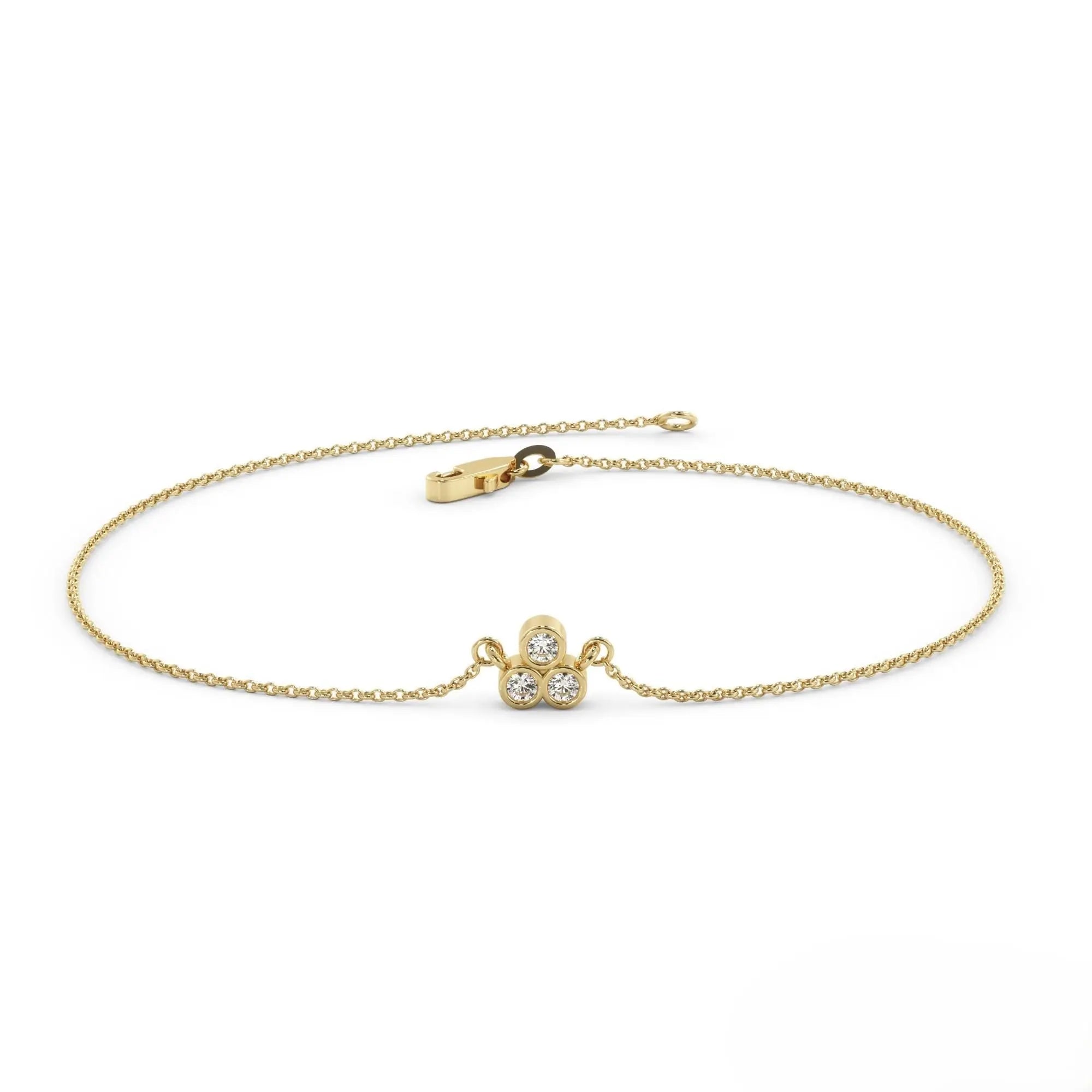 Delicate gold diamond bracelet with paw print charm and diamond accents for elegant gifting