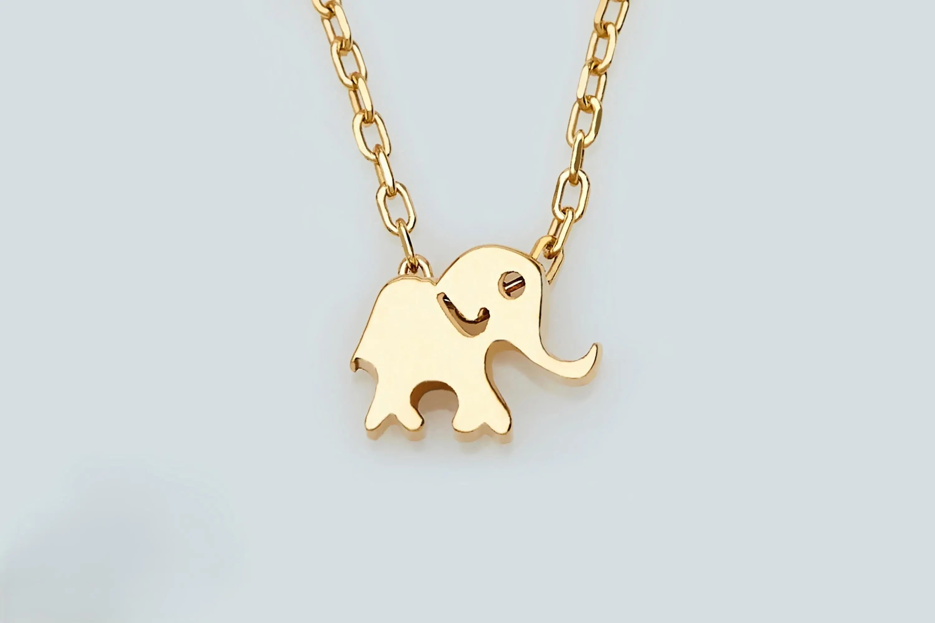 14k Gold Elephant Pendant Necklace | Simple Dainty Animal Jewelry | Perfect Christmas or 16th Birthday Gift