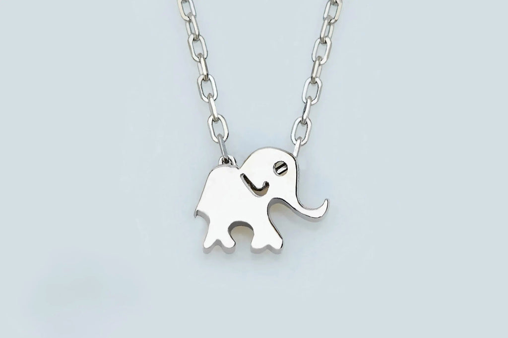 Dainty Gold Elephant Necklace in 14k | Minimalist Animal Pendant | Great 16th Birthday or Christmas Gift
