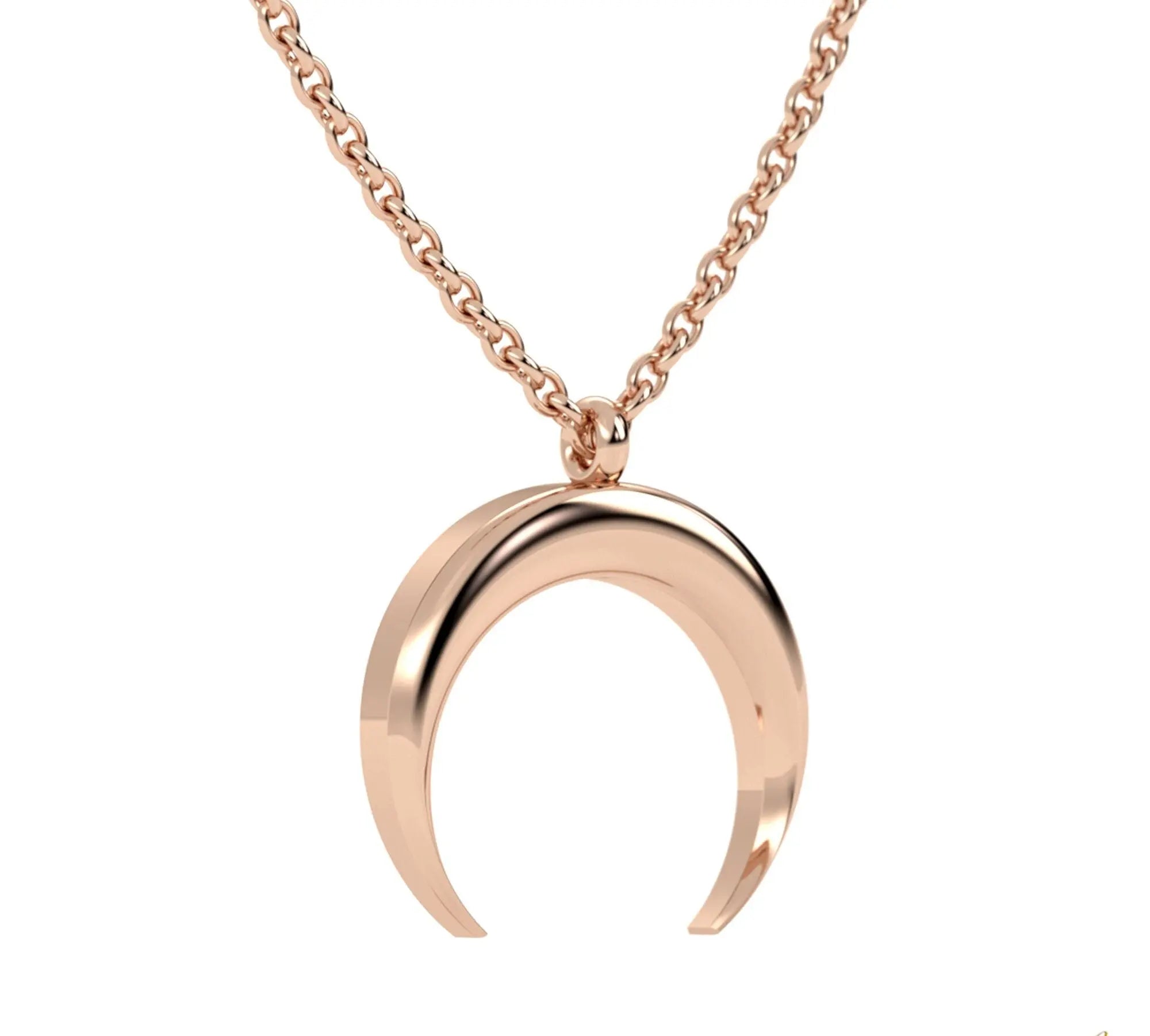 Crescent Moon Necklace 14K Solid Gold | Dainty | Valentines Day Gift | Mothers