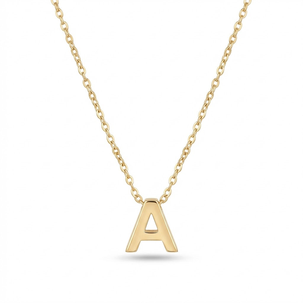 Dainty Gold Eiffel Tower Initial Necklace