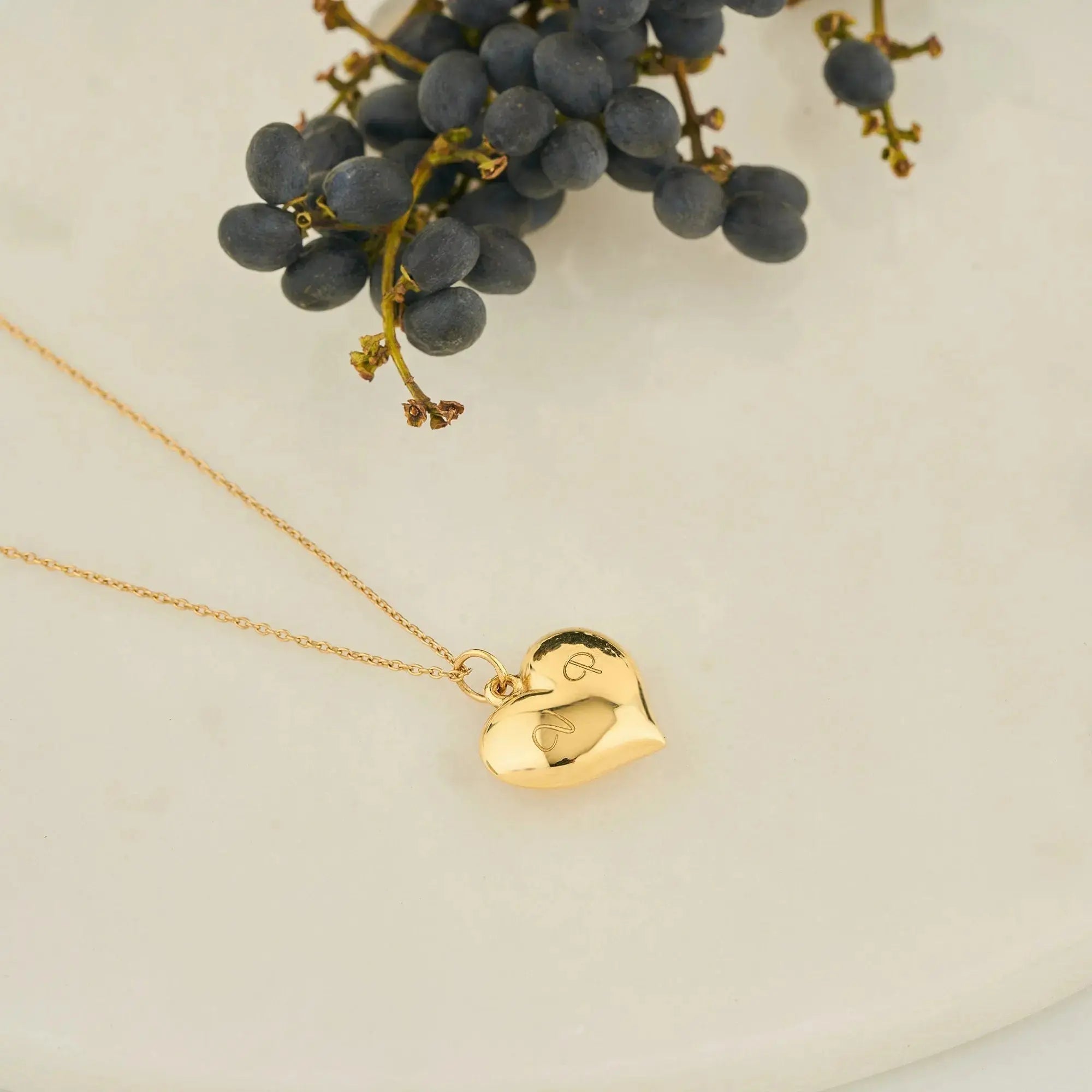 14K Gold Heart Necklace, Personalized Heart Necklace, Dainty Gold Heart Necklace, Solid Gold Necklace, Handmade Jewelry, Mothers Day Gift