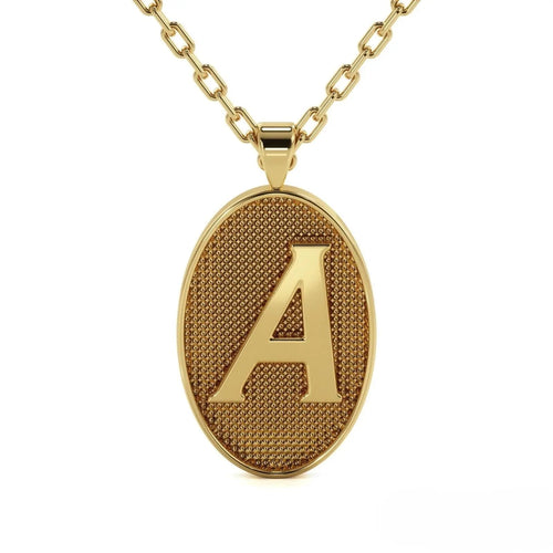 Custom Initial Necklace Small Pendant 14K Gold Family Multiple Name