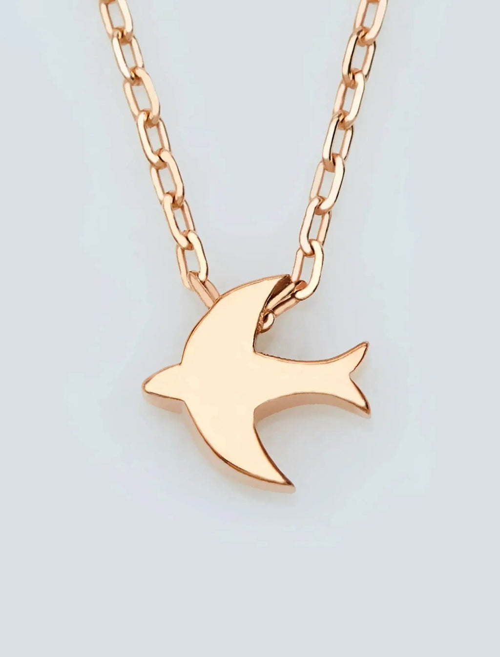 14K Gold Swallow Necklace | Solid Bird | Dainty | Tiny | Animal Pendant | Handmade Jewelry