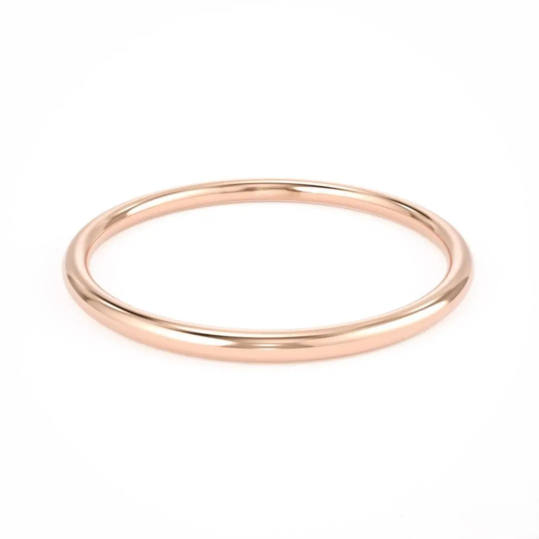 Elegant rose gold wedding band with a smooth finish in 14k gold design