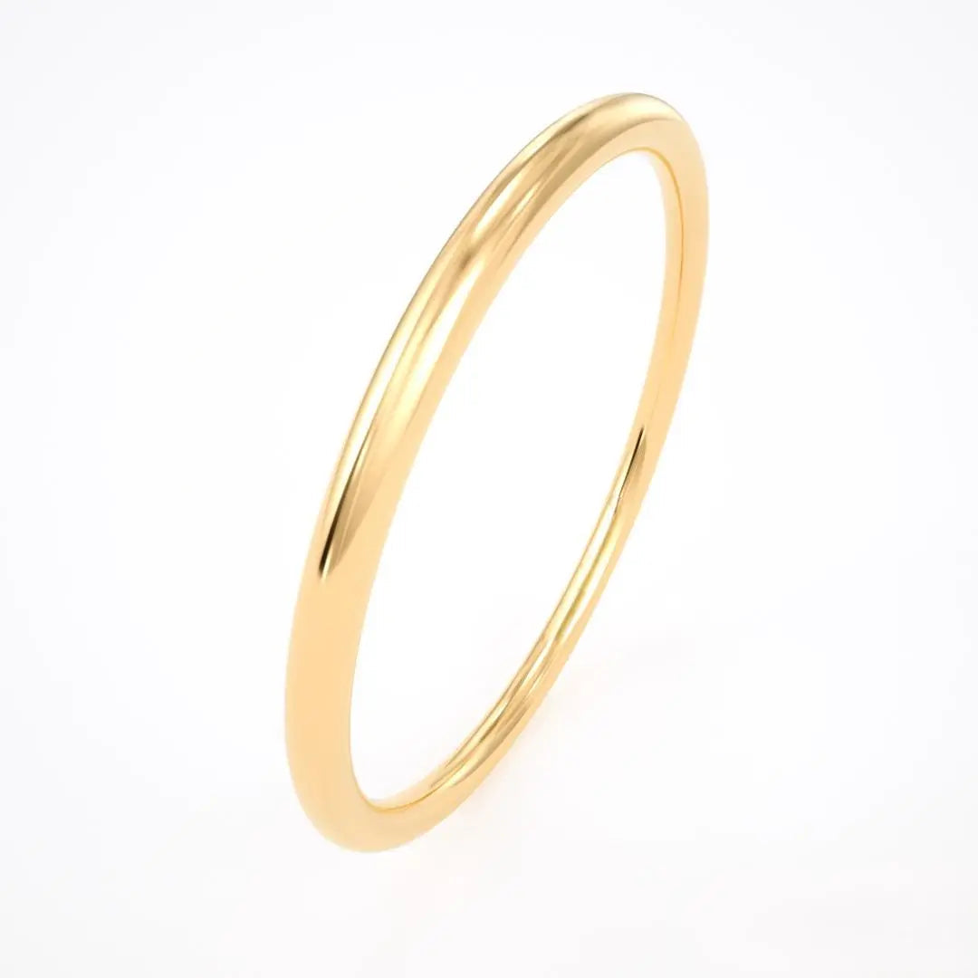 Elegant 14k Gold Wedding Band featuring a smooth polished gold ring finish