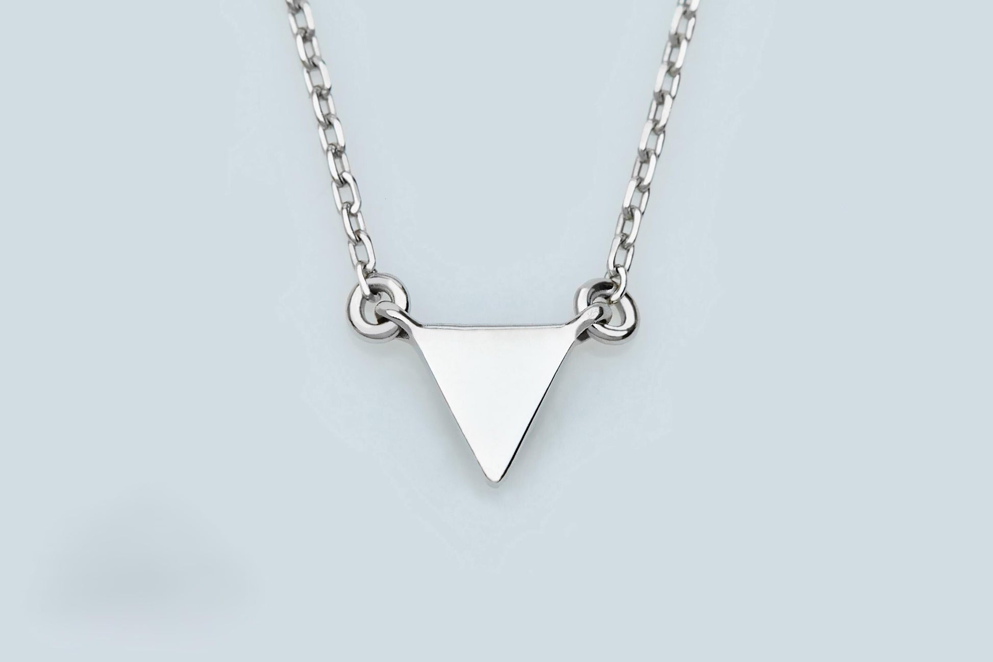 Dainty Triangle Necklace in 14k Solid Gold Simple Geometric Pendant Delicate Jewelry Great for Stacking or Birthday Gift