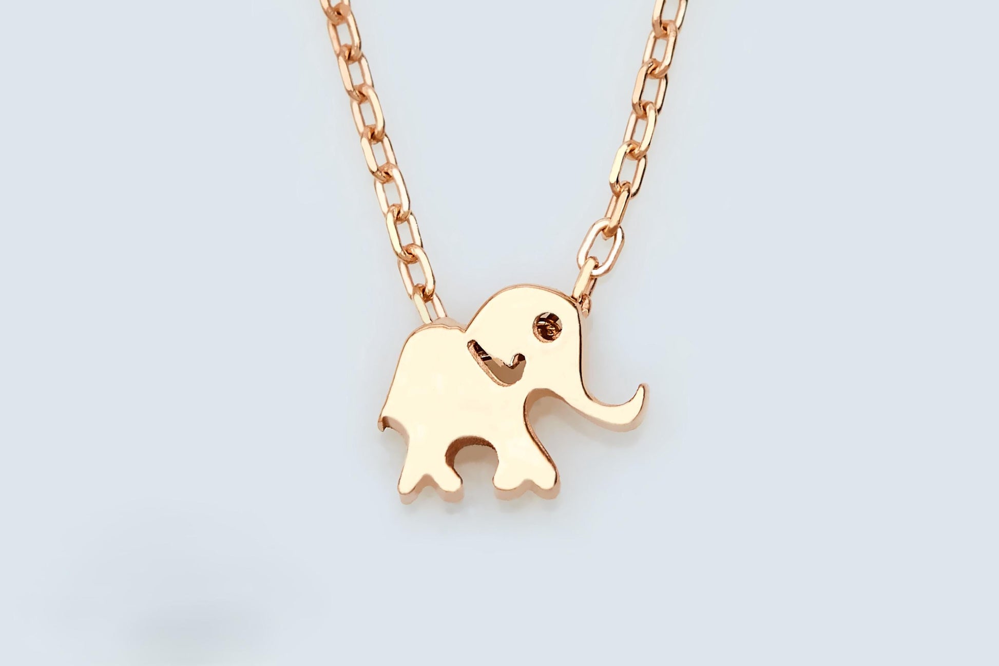 Gold Elephant Necklace | 14k Dainty Minimalist Jewelry | Ideal Animal Pendant Gift for 16th Birthday or Christmas