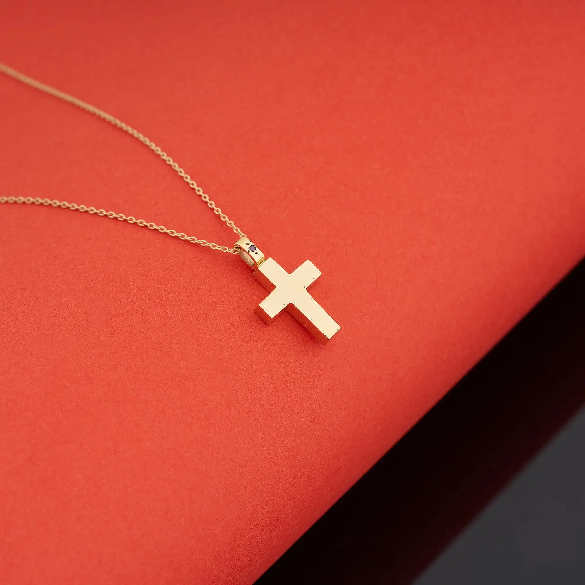 Side Profile of Cross Ashes Pendant Necklace