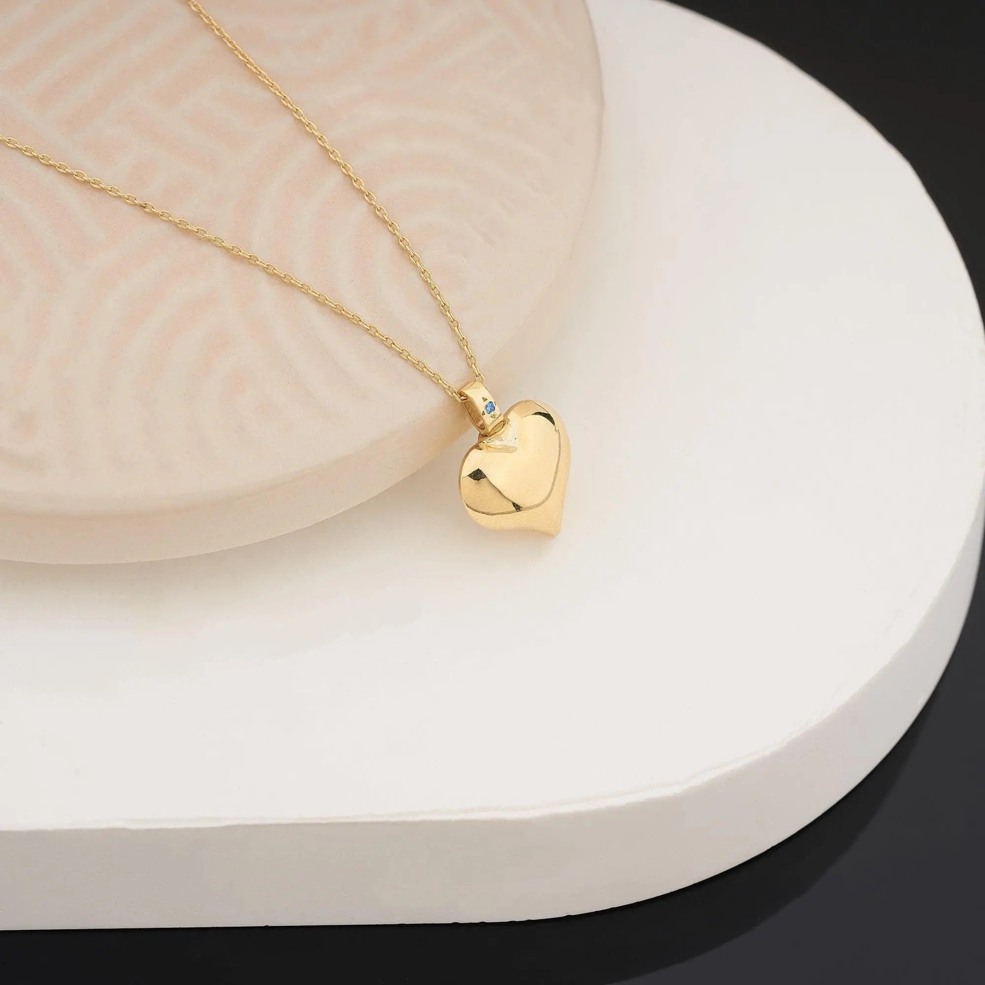 14K Gold Heart Urn Necklace on a delicate chain as a personalized Christmas gift