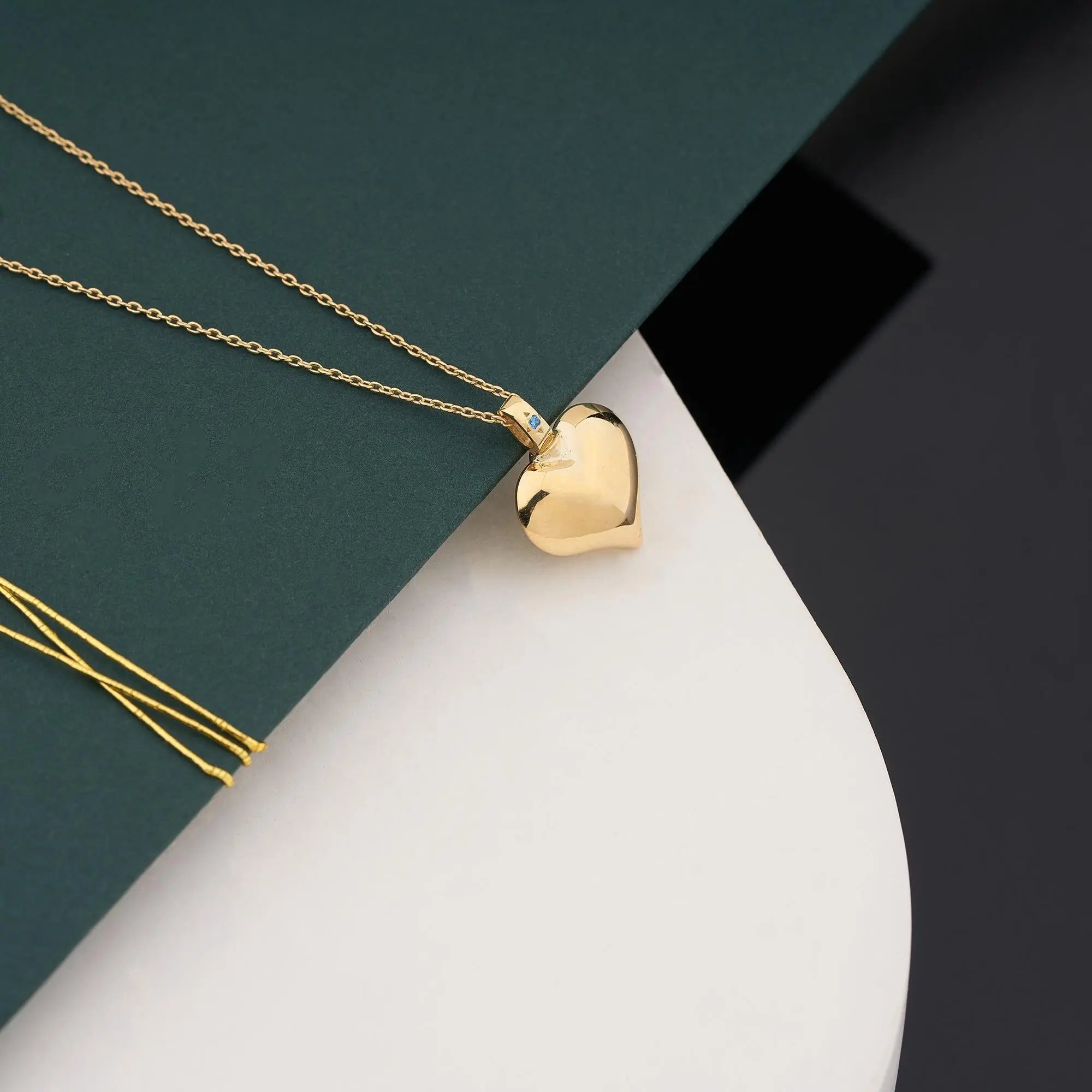 14K Gold Heart Urn Necklace with delicate chain, ideal Christmas gift for remembrance