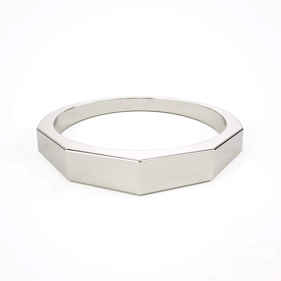 Geometric Design Ring Bolt Shape Octagon 14K Solid Gold Ring,Dainty Gift for Girlfriend Her