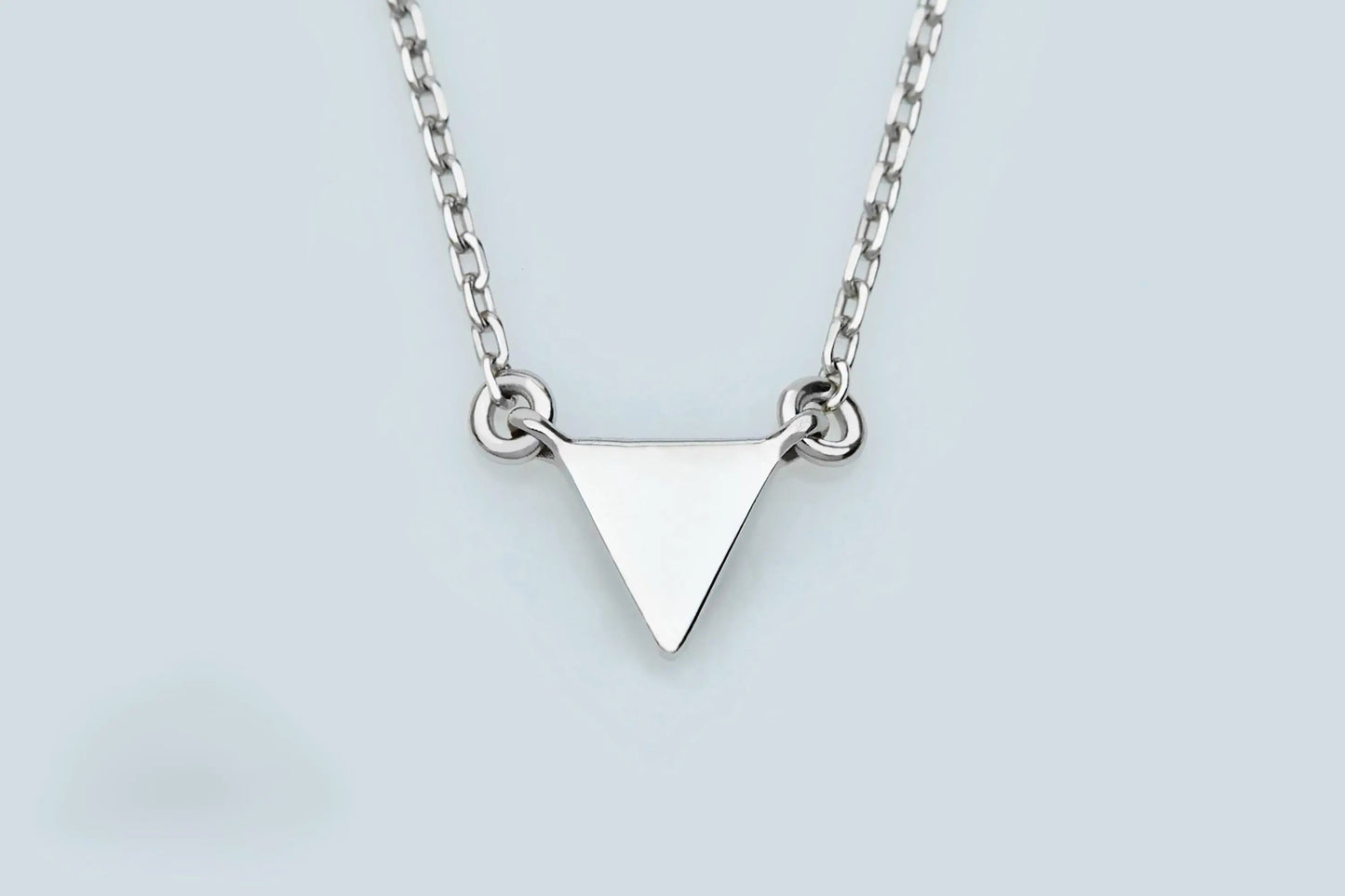 Dainty Triangle Necklace in 14k Solid Gold Simple Geometric Pendant Delicate Jewelry Great for Stacking or Birthday Gift